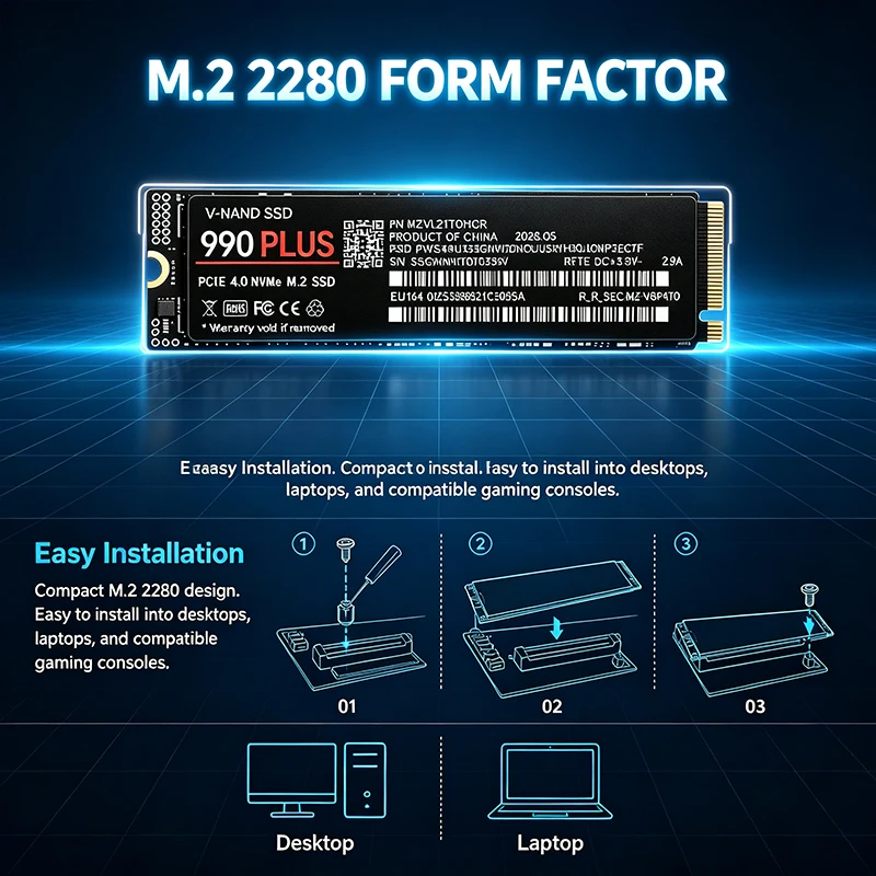 Genuine 990 Plus M.2 NVMe PCIe - đánh giá và giá M.2 Nvme 4Tb Pcie 4.0 Ssd